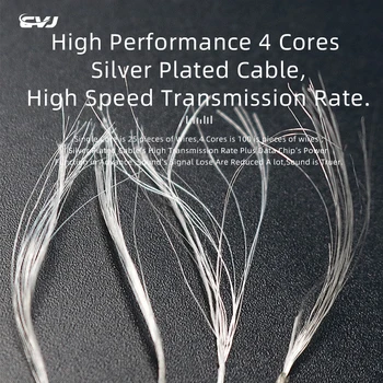 CVJ-V5 TYPEC DAC hd-dekodirati lossless posrebrene hi-fi nadgrajeno kabel z mikrofonom mmcx 0.750.782 Pin za tfz kz trn cca csk